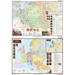 Rzeczpospolita w XVII i XVIII wieku / Europa w pierwszej połowie XVIII wieku - dwustronna mapa ścienna