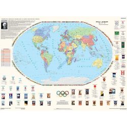 Olimpiady na mapie świata - idea olimpijska (stan na 2014) - mapa ścienna