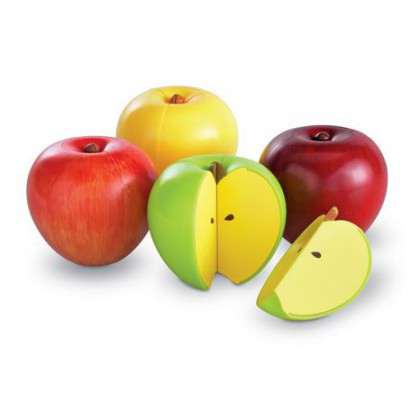 zestaw jako pomoc dydaktyczna do nauki ułamków w formie jabłka