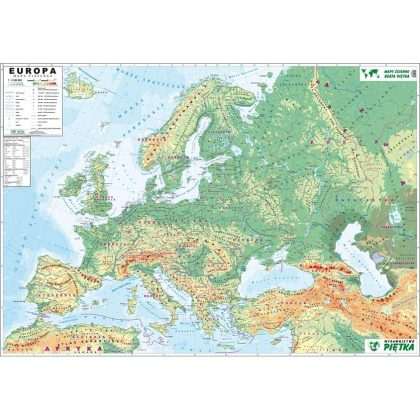 Mapa ścienna Europy ? fizyczna / konturowa dla szkół