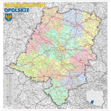 Mapa ścienna województwa opolskiego ? administracyjno-drogowa