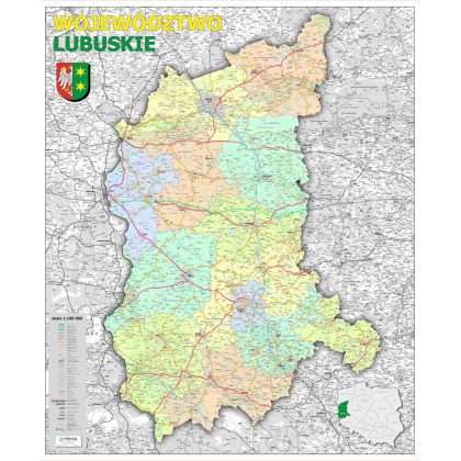 Mapa ścienna województwa lubuskiego ? administracyjno-drogowa