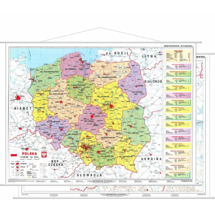 Mapa Polska administracyjna / konturowa