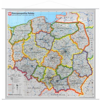 Rzeczpospolita Polska mapa administracyjno-konturowa