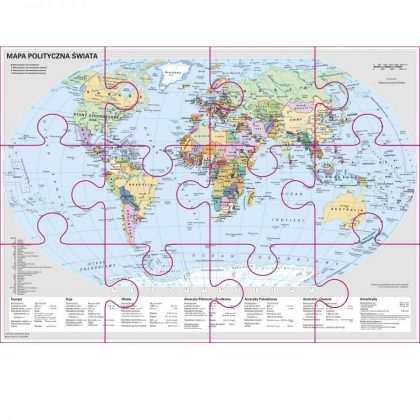 Mapa Świat polityczny - puzle magnetyczne XXL