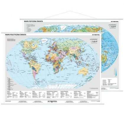 Mapa Świat fizyczny / polityczny