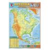 Ameryka Północna mapa fizyczna - plansza dydaktyczna