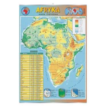 Afryka mapa fizyczna - plansza dydaktyczna